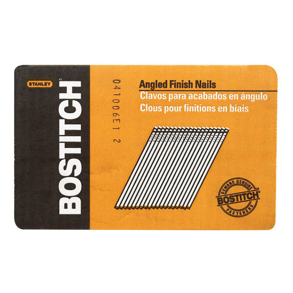 Bostitch Collated Finishing Nail, 1-1/4 in L, 15 ga, Coated, Offset Round Head, Angled FN1520